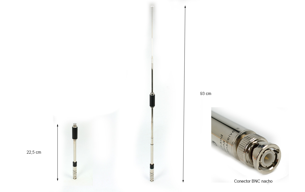 diamond rh-770 antena walkies vhf/uhf telescopica bnc longitud 93 cms.