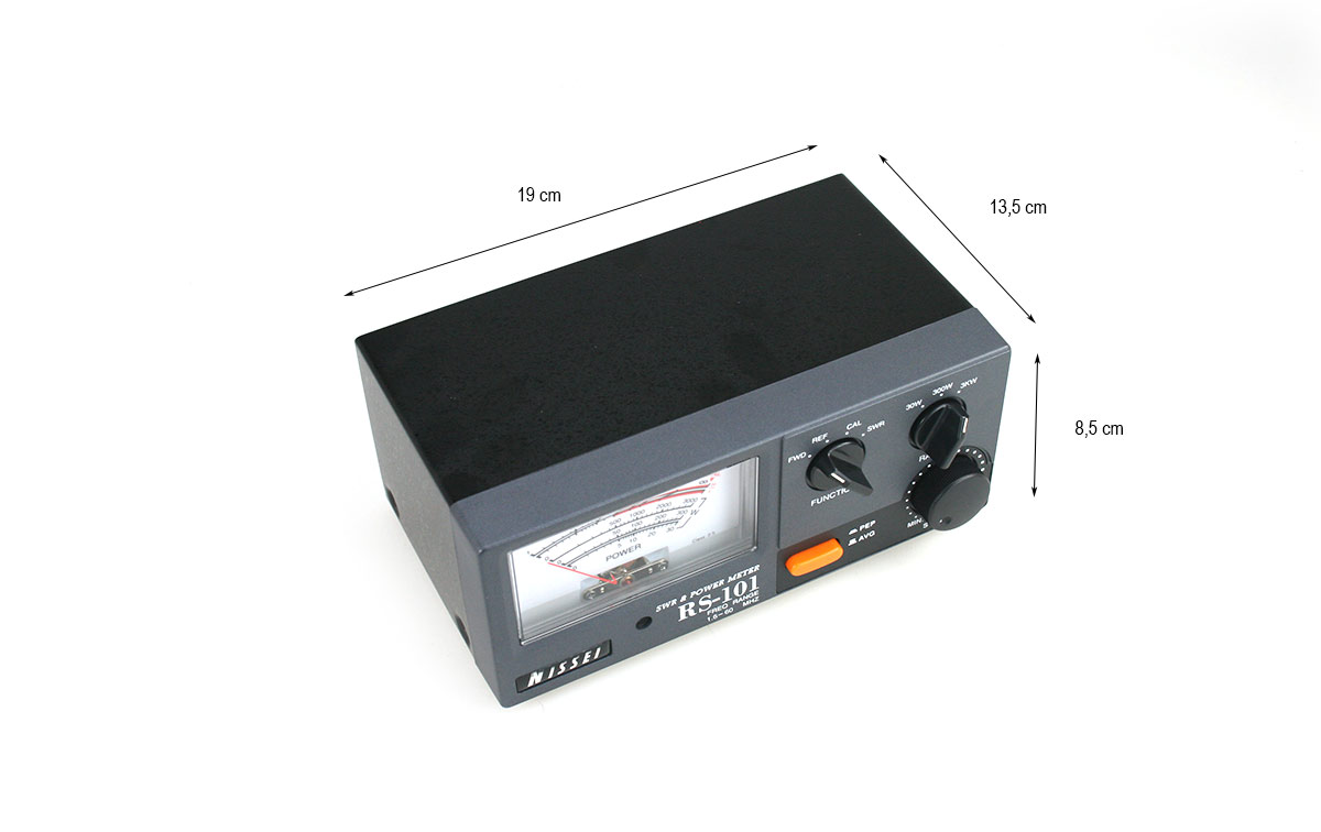 RS-101 NISSEI Medidor estacionarias ROE SWR y watimetro de 1,6 a 60 Mhz. 3.000 watios. Conectores 2 x PL hembra. 