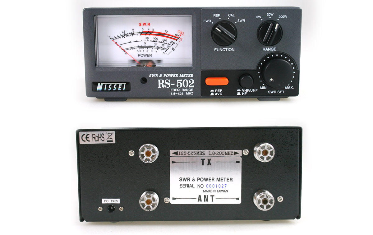 RS-502 NISSEI Medidor estacionarias ROE SWR 1,8 a 525 Mhz. 200 watios