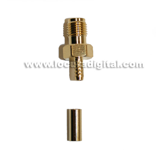 RSMA174HH conector SMA reverso f?a para cravar cabo RG-174