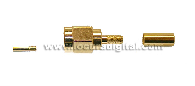 RSMA174M Conector SMA REVERSE de crimpar para cable RG-174