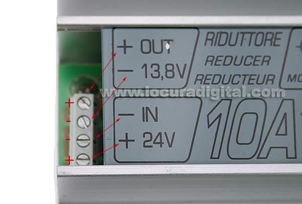 R10 ZETAGI reductor de tensión ZETAGI de 24 a 12 voltios 10 amp, autoprotegido