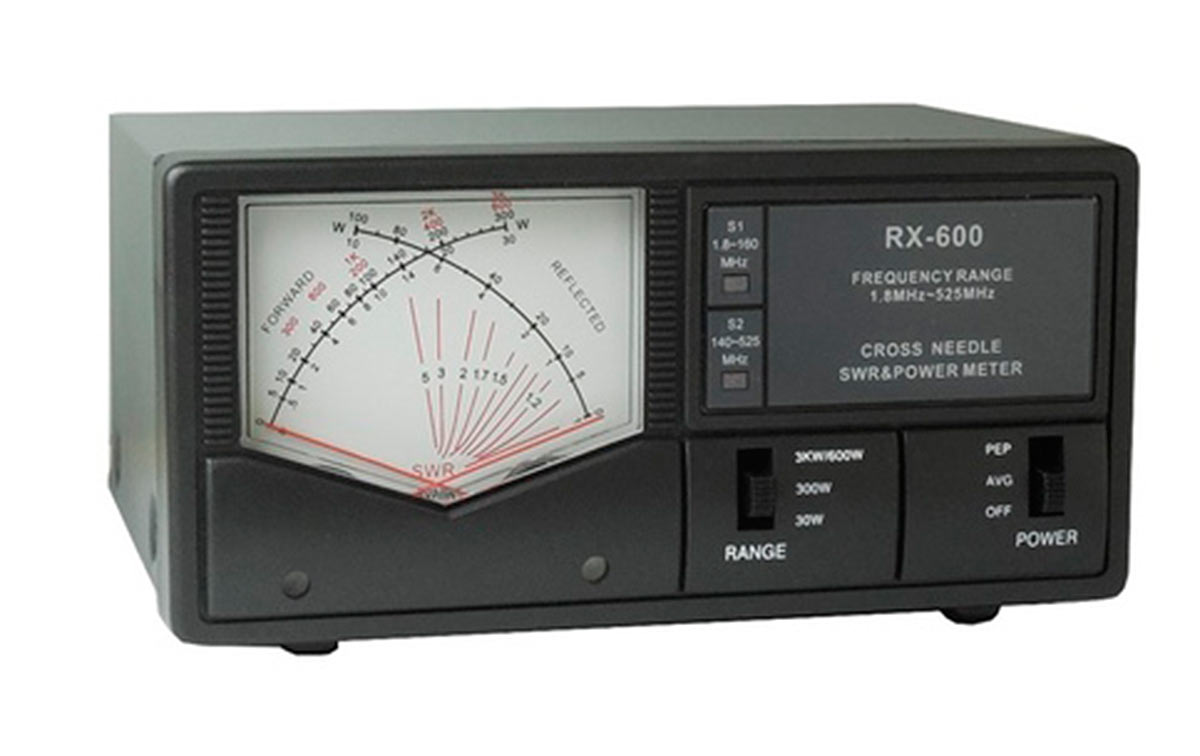 RX600 MAAS Medidor agujas cruzadas R.O.E. / Watimetro de 0,5 entrada minima. Medicion escala de 30/ 300 / 3KW vatios. Valido para frecuencias 1,8-160-140-525 Mhz