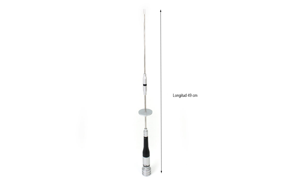 Antena PL movil biba banda144/430 Mhz. Longitud 49 cm