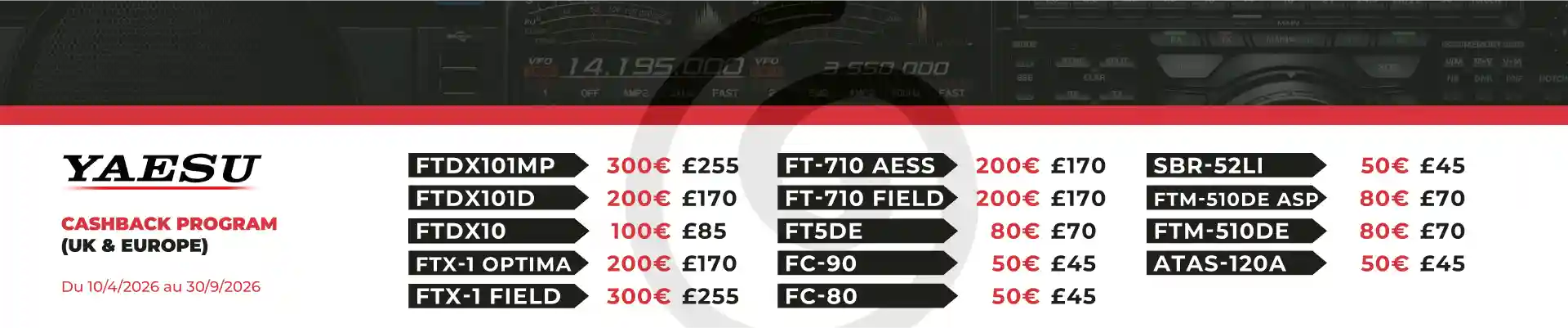 YAESU CASHBACK