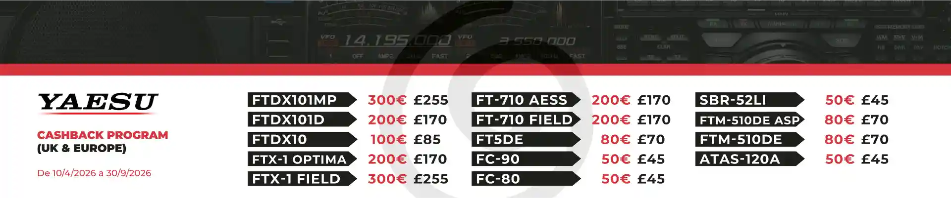 YAESU CASHBACK
