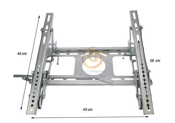 SOP2010PL tilt wall support for LCD, TFT or plasma. 23 to 33 inches. SILVER