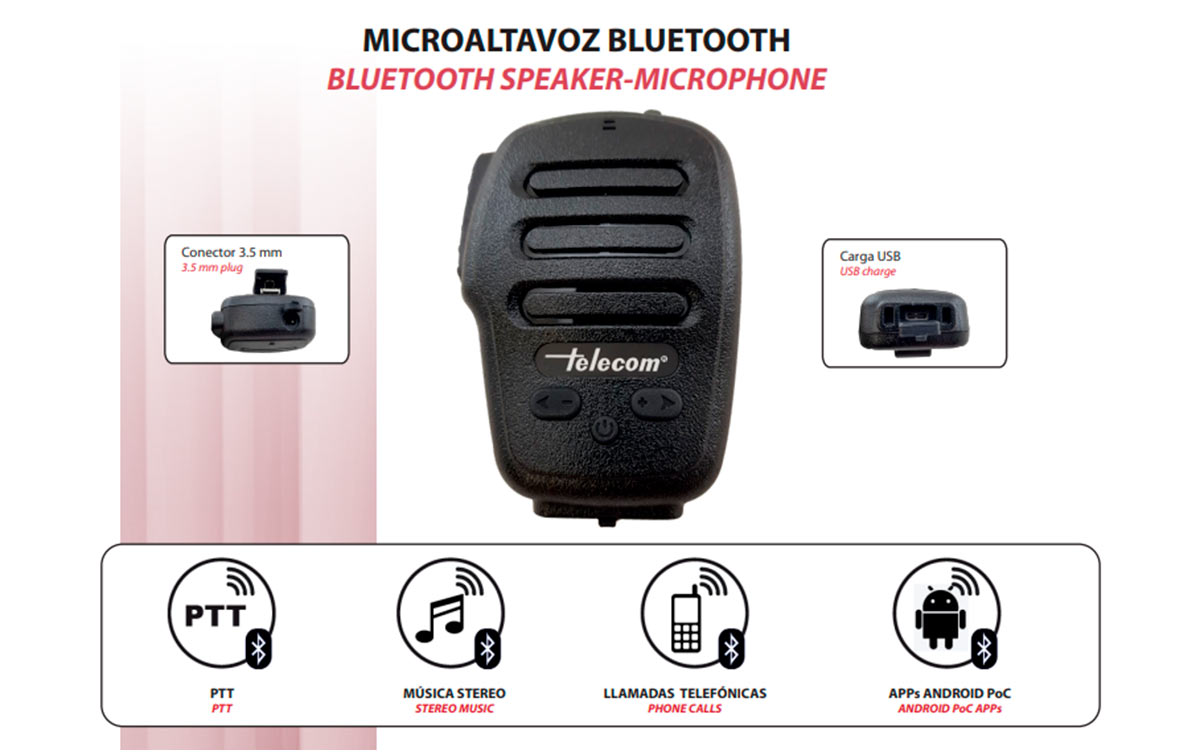 TELECOM SP-BT-POC Micro haut-parleur bluetooth PoC comme Zello, EsChat