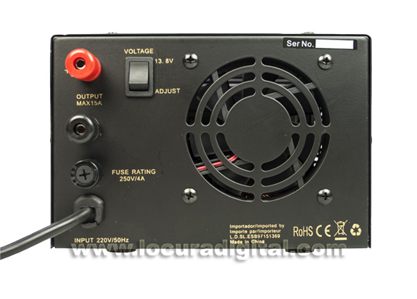 SADELTA SPS1517 Fuente Alimentación Conmutada 220volt AC/13,8DC (regulable10-16 v), 15 Amp SADELTA SPS1517 Fuente Alimentación Conmutada 220volt AC/13,8DC (regulable10-16 v), 15 Amp