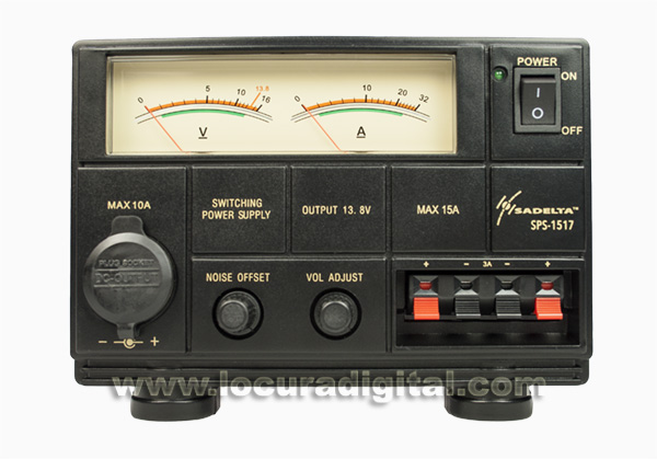 SADELTA SPS1517 Fuente Alimentación Conmutada 220volt AC/13,8DC (regulable10-16 v), 15 Amp SADELTA SPS1517 Fuente Alimentación Conmutada 220volt AC/13,8DC (regulable10-16 v), 15 Amp