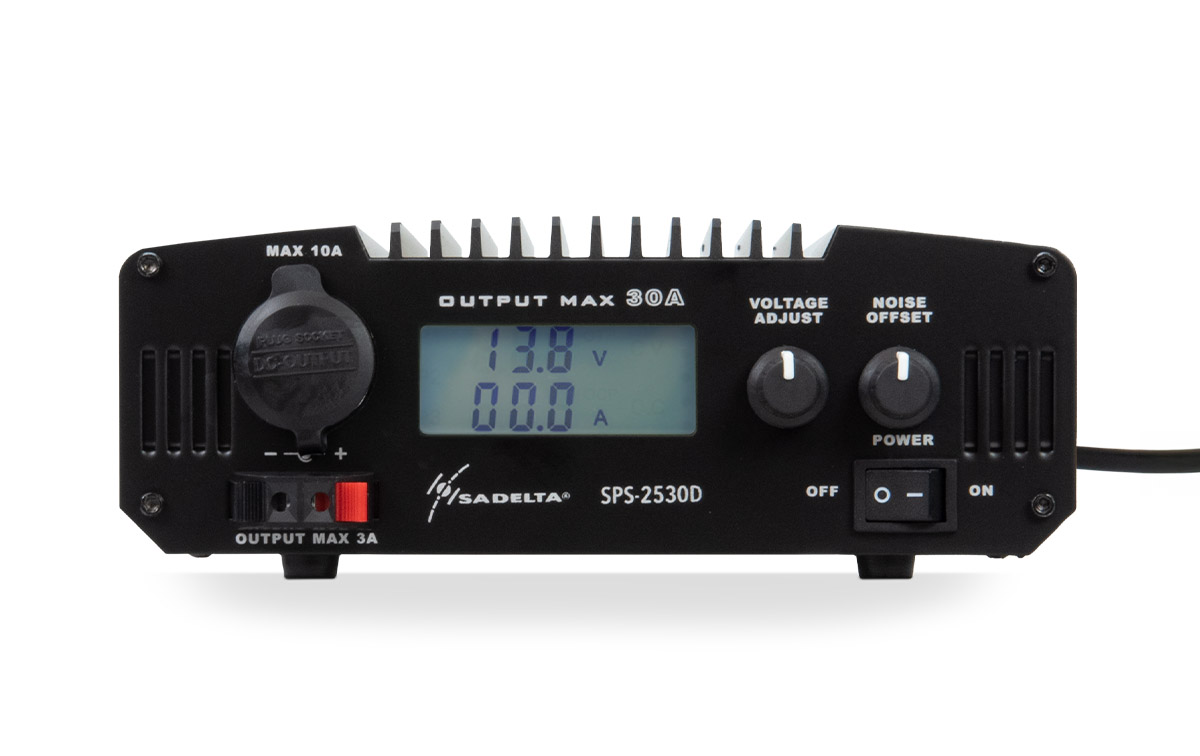 SADELTA SPS 2530D 30 amp Switching Power Supply with Display vista-frontal