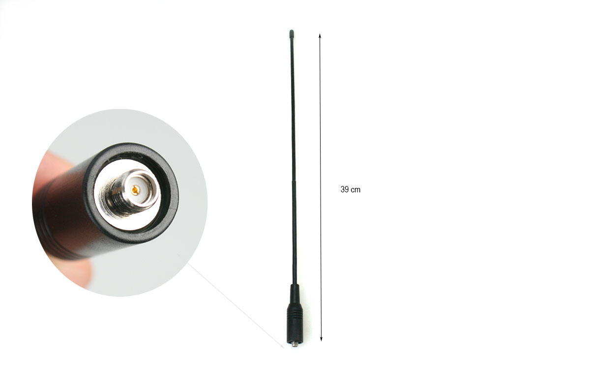 SRH-771F FALKOS Antena doble banda 144-430 Mhz. SMA Hembra 39 cm