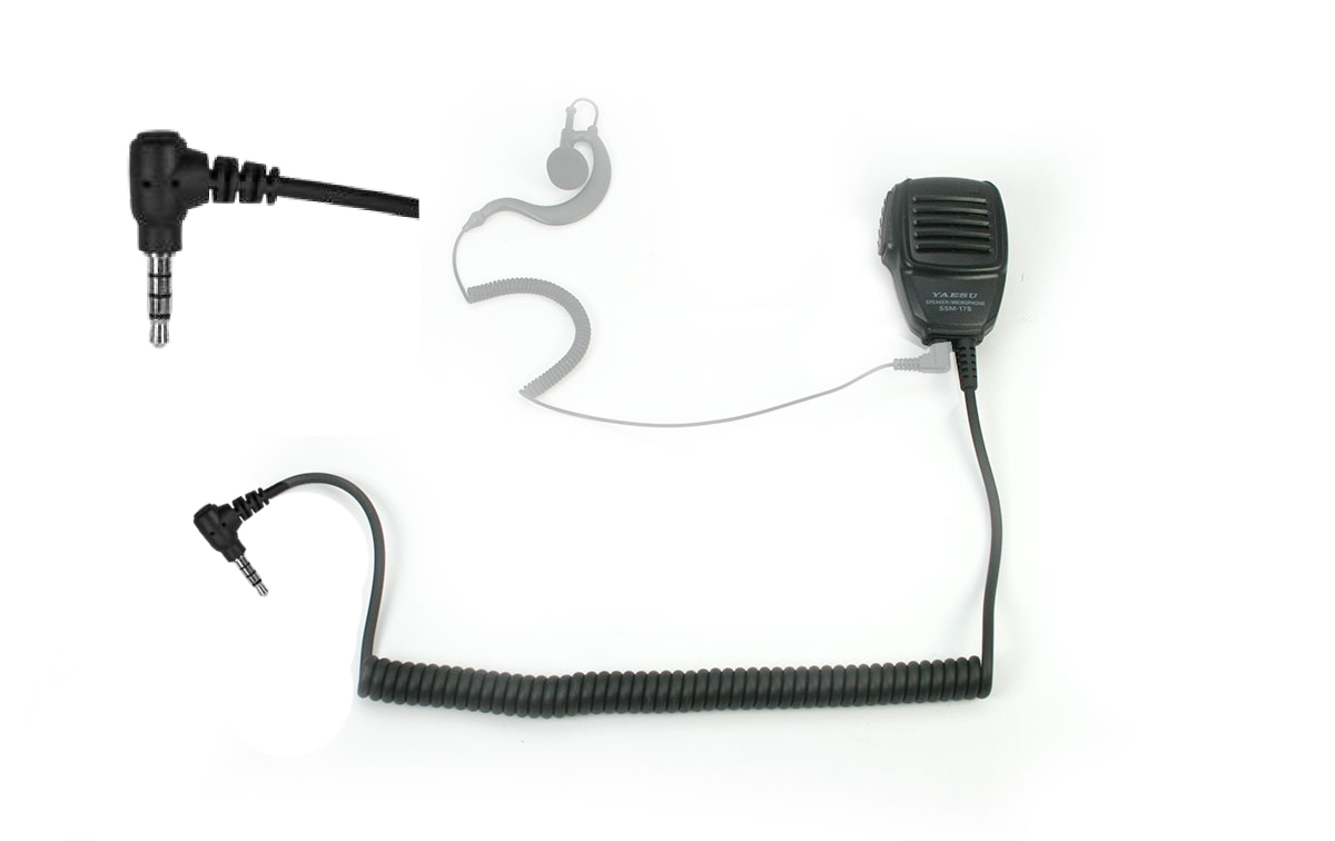 yaesu ssm-17a micro-altavoz para walkies ft-5de, ft-3de, ft-1de, ft-70de, etc..micrófono-altavoz profesional de alta calidad con pulsador ptt. incorpora conexión de 3.5 mm para auricular exterior. 