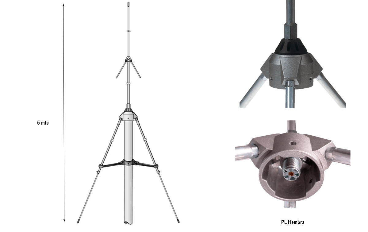 la antena base sirio starduster m-400 es un modelo diseñado específicamente para operar en la banda de radio cb (banda ciudadana) en la frecuencia de 27 mhz. 