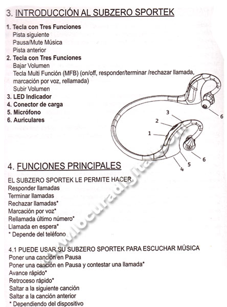 SUB ZERO SPORTEK ALAN-MIDLAND Auricular bluetooth.