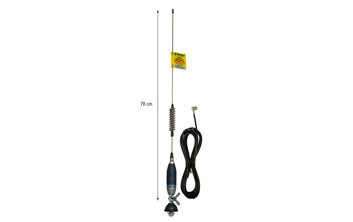 sirio super 900 antena cb 27 base palomilla longitud 78 cm completa