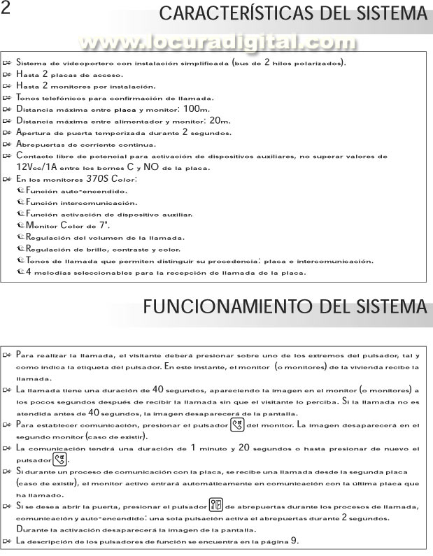 KIT SURF-7-SV-370-S COLOR VIDEO PORTERO SOLO CON DOS HILOS DEDE !! FACIL INSTALACION !!