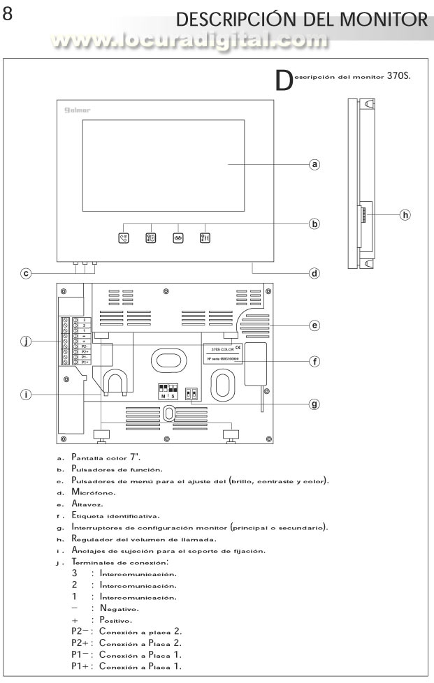 KIT SURF-7-SV-370-S COLOR VIDEO PORTERO SOLO CON DOS HILOS DEDE !! FACIL INSTALACION !!