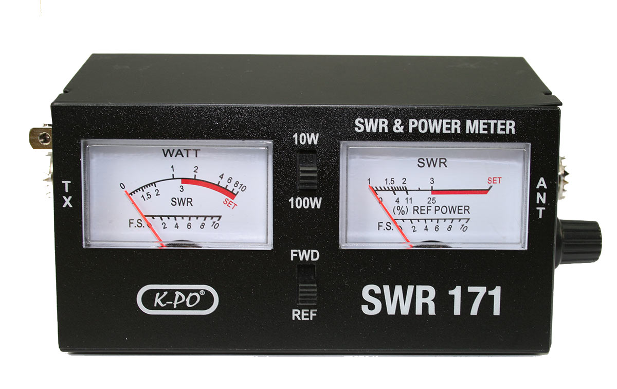 K-PO SWR-171 Medidor ROE y watímetro para CB, con 2 instrumentos 