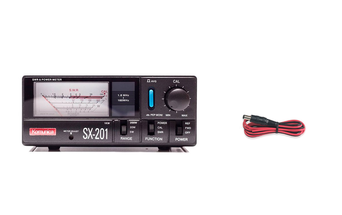 KOMUNICA SX-201 Medidor ROE y Vatímetro 1.8-200 MHz, 5/20/200W 1KW HF
