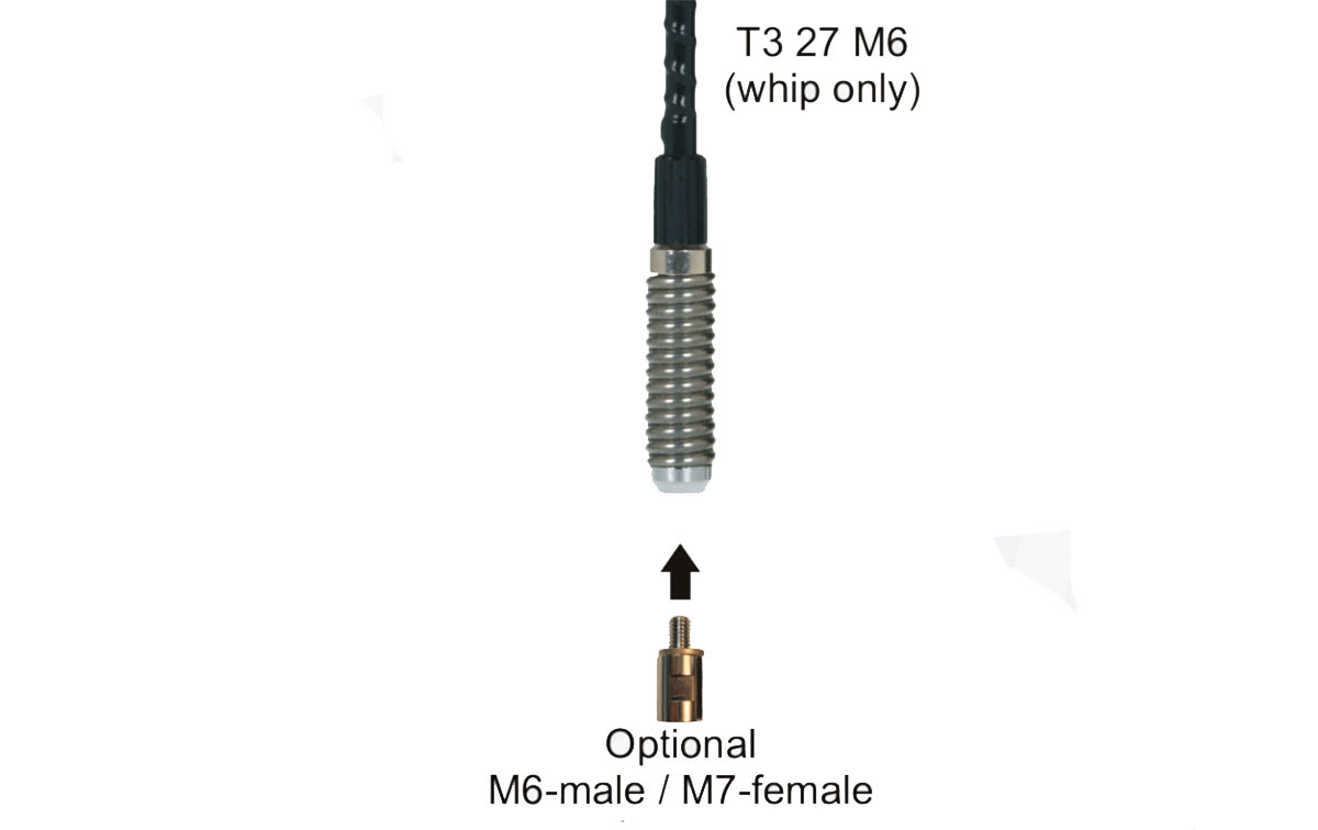 Sirio T3-27-M6 Antena movil CB 27 Mhz whip M6 hembra