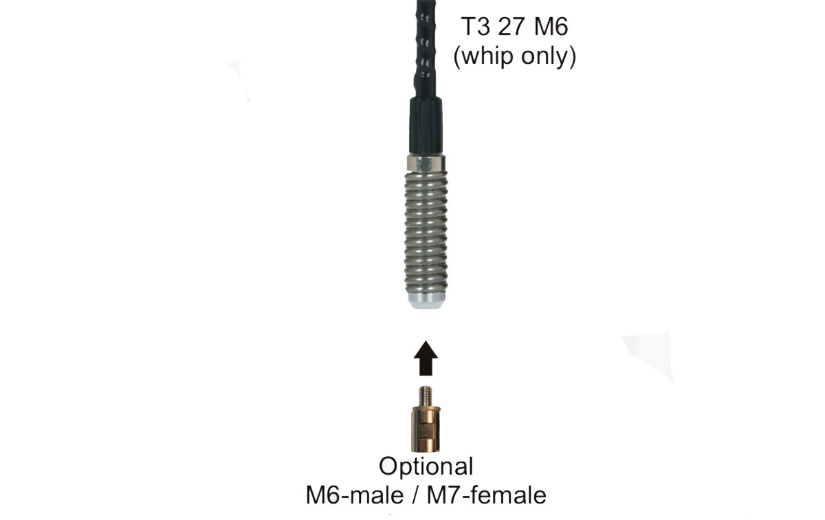 sirio t3-27-m6 antena movil cb 27 mhz whip m6 hembra