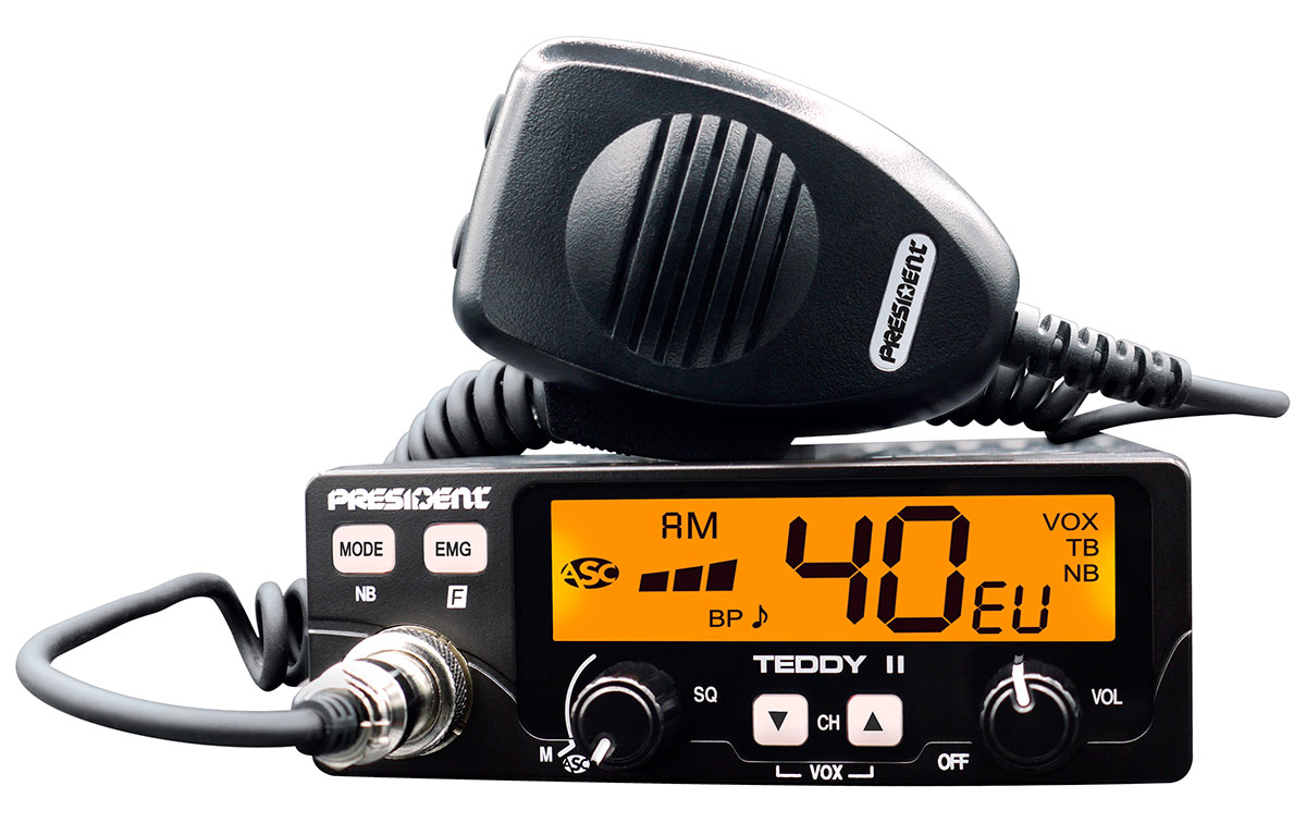 president teddy-ii-asc emisora am / fm 40 canales cb 27 mhz