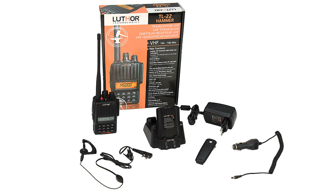 LUTHOR TL-22 HAMMER Walkie monobanda 144 mhz. Proteccion al agua IP-65