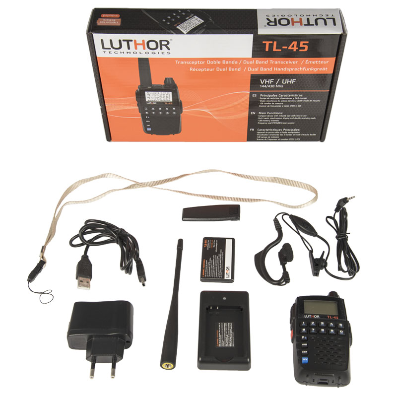 LUTHOR TL 45 Walkie Doble Banda VHF/UHF, 2 wats. Tamaño reducido  !! REGALO DE PINGANILLO PIN19T5 !!