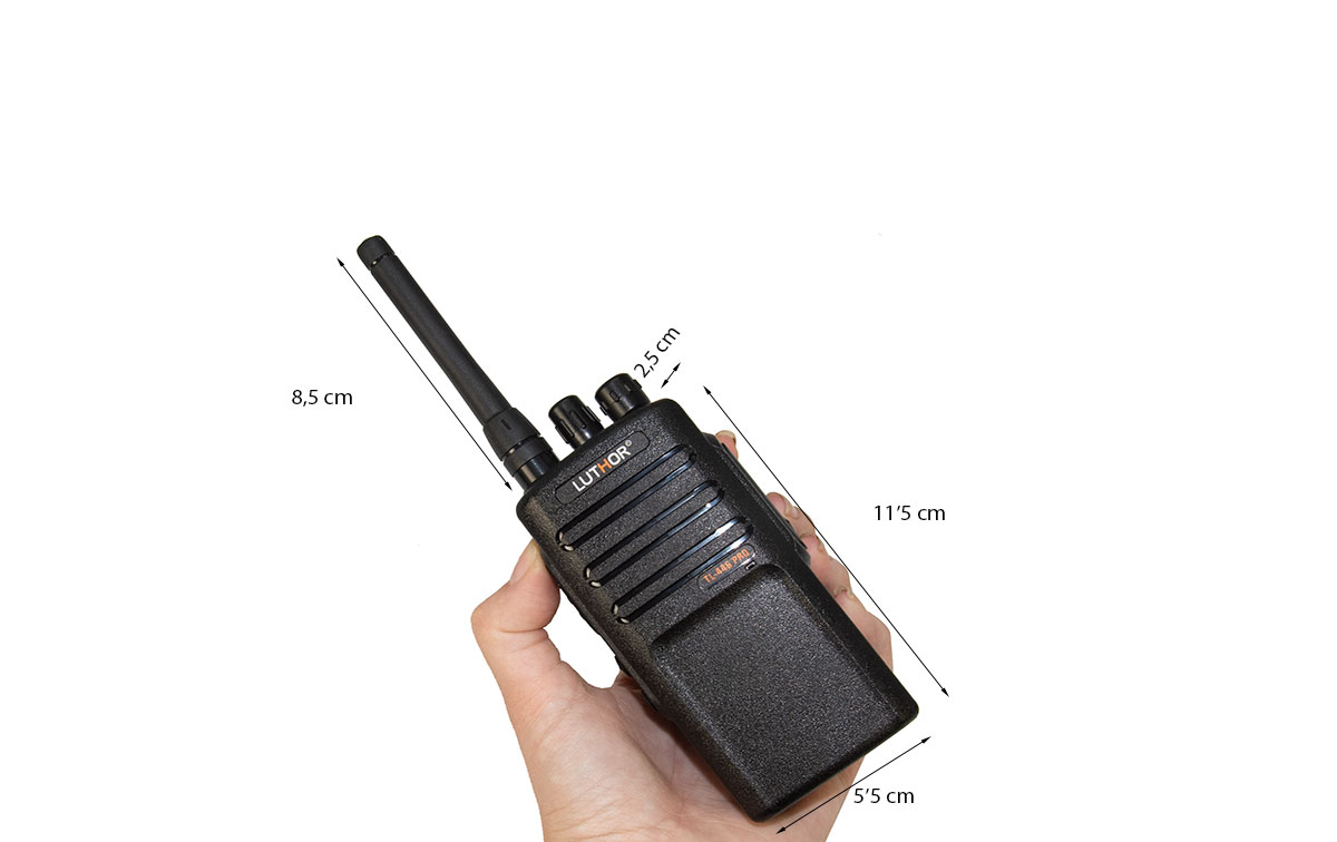 luthor tl446-kit2 pareja de dos walkies. uso libre profesional pmr 446.   2 pinganillos de regalo.