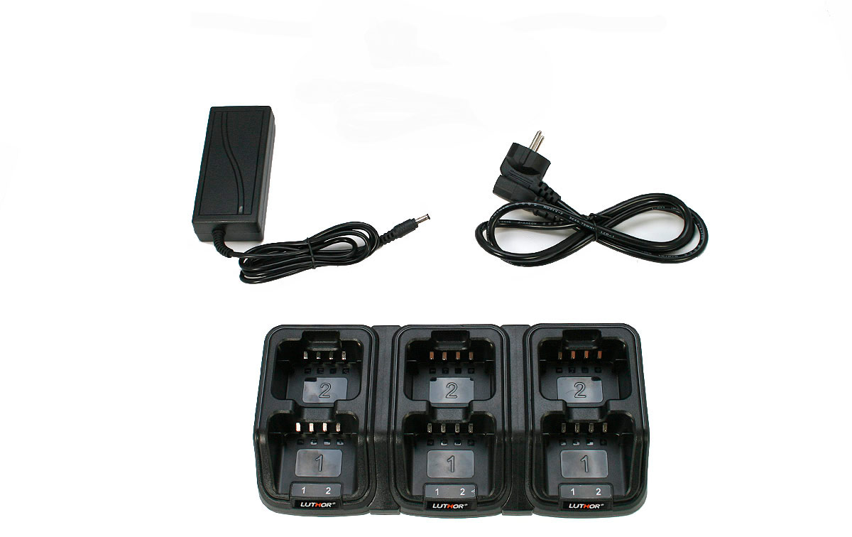 luthor tlc426x6 cargador para 6 walkies tl-410, tl-412, tl-446 y tl-446 pro