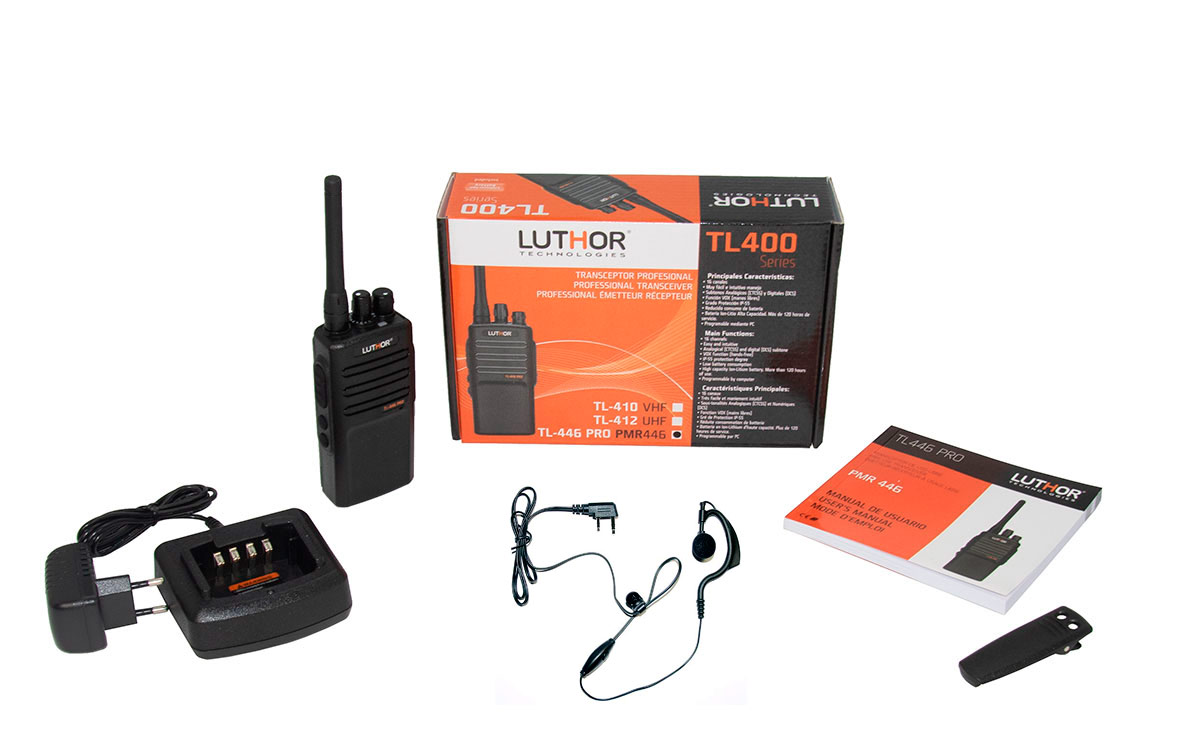 luthor tl446 walkie frecuencias compatible con motorola xtni, xt-220 y xt-420 regalo pinganillo pin19m 