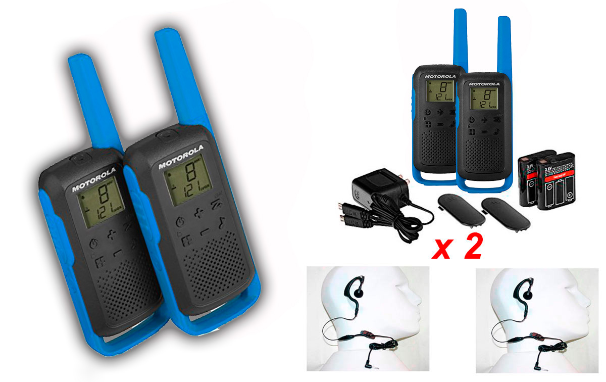 Conjunto de walkie talkies de uso libre ideales para actividades de exterior