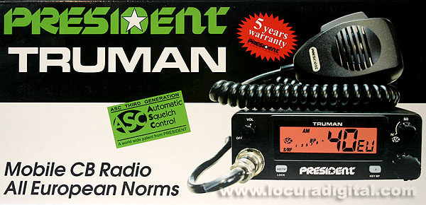 TRUMAN President ASC emisora CB 27 Mhz. AM / FM 40 CANALES.