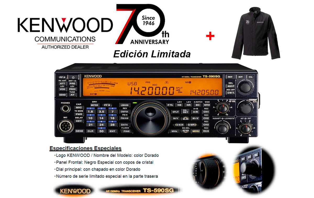 TS 590SG conserva gran parte de las principales características de su antecesora TS 590S.Kenwood TS 590SG Emisora HF/50 Mhz edicion Limitada 70 Aniversario