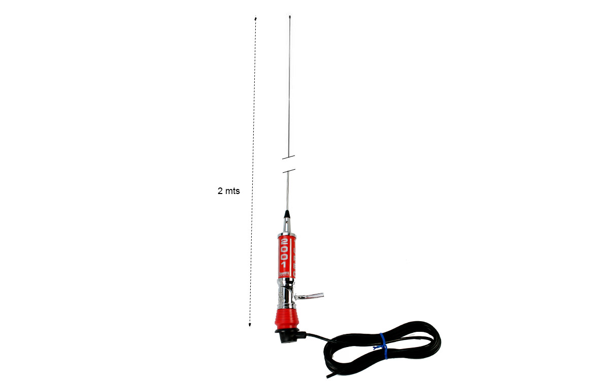 LEMM TURBO2001 Antena abatible CB 27 Mhz longitud 200 cm color rojo