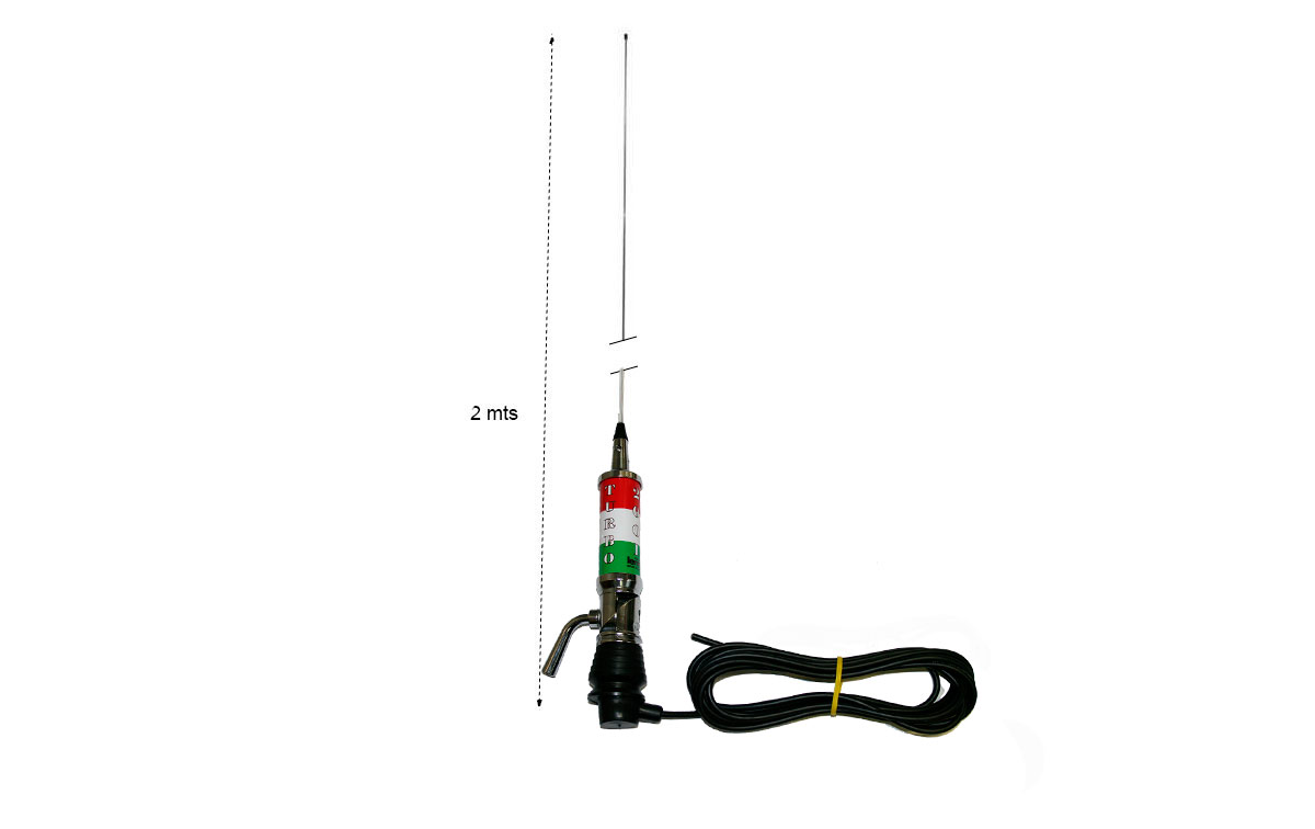 LEMM TURBO 2001 BANDERA ITALIA Antena abatible CB 27 mhz Longitud 200 cm