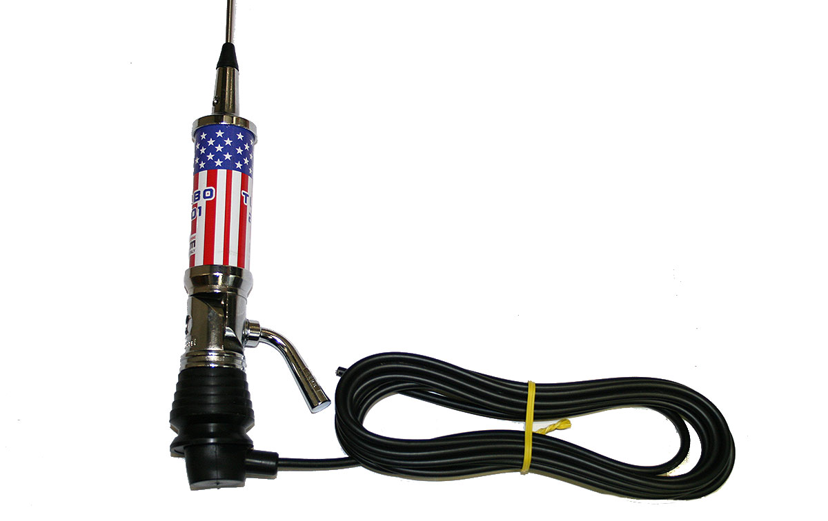 LEMM TURBO 2001 Bandera USA Antena abatible CB 27 mhz Longitud 200 cm 