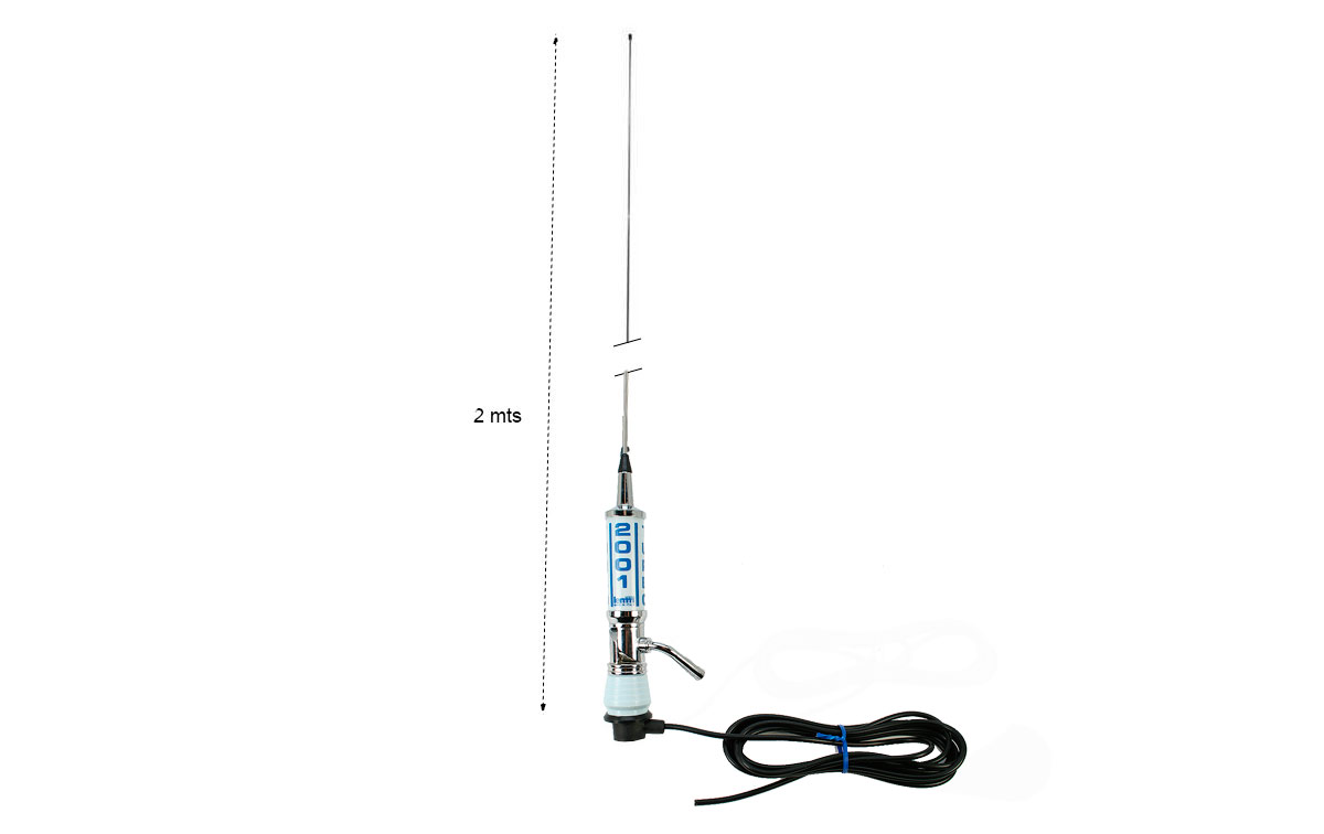 LEMM TURBO2001 Antena abatible CB 27 Mhz longitud 200 cm color azulado