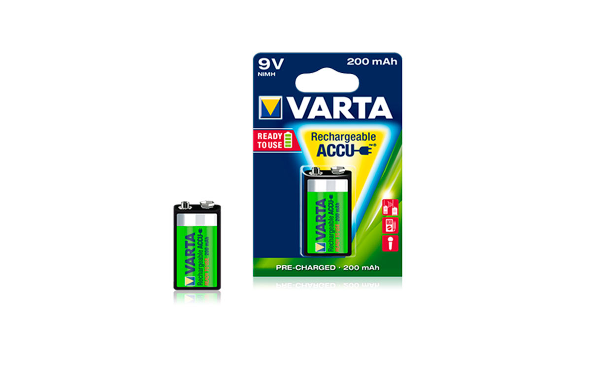 VARTA HR9VREC 9-volt rechargeable battery, 200 mAh Ni-Mh