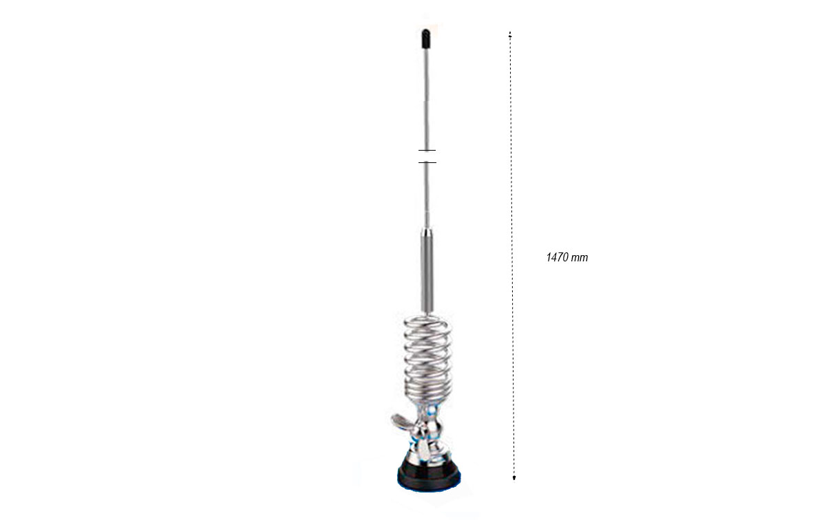 Tagra VH2A Antena Movil VHF 5/8 potencia 150w Longitud1470 mm