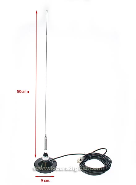 mirmidon kilo-50vkit1. vhf mobile antenna with spring magnetic base 90 mm.