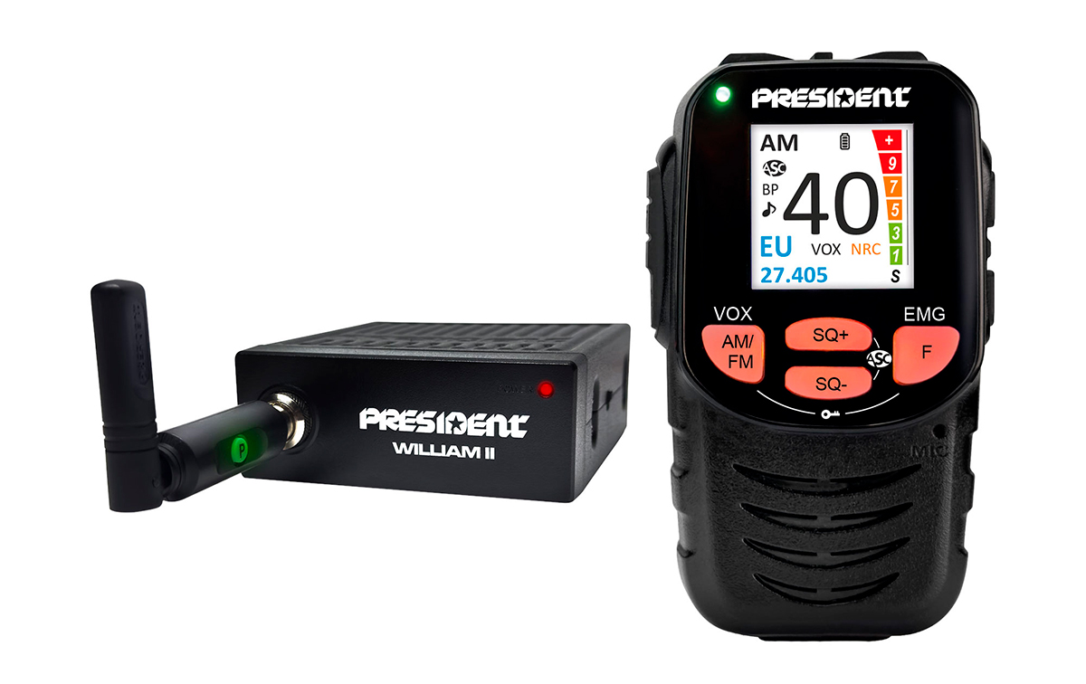 PRESIDENT WILLIAM II Emisora de CB 27 Mhz microfono inalambrico