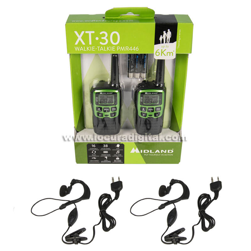 midland xt 30 pareja de walkies uso libre pmr 446 