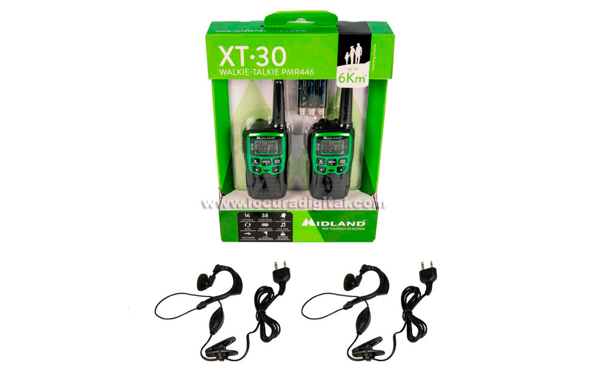 Accesorios para MIDLAND XT-30 Pareja de walkies uso libre PMR 446.