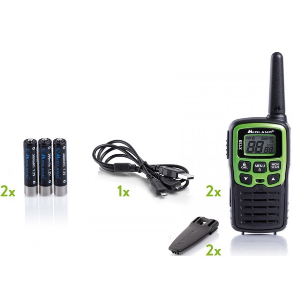 midland xt 30 pareja de walkies uso libre pmr 446 