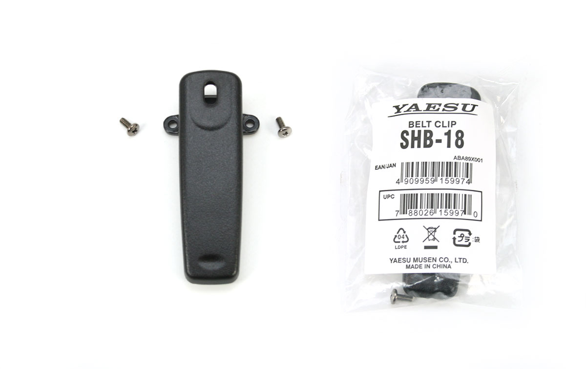 SHB 18 YAESU Clip color negro para cinturón valido para modelos Yaesu FTA-250, FT-25, FT-65, FT4
