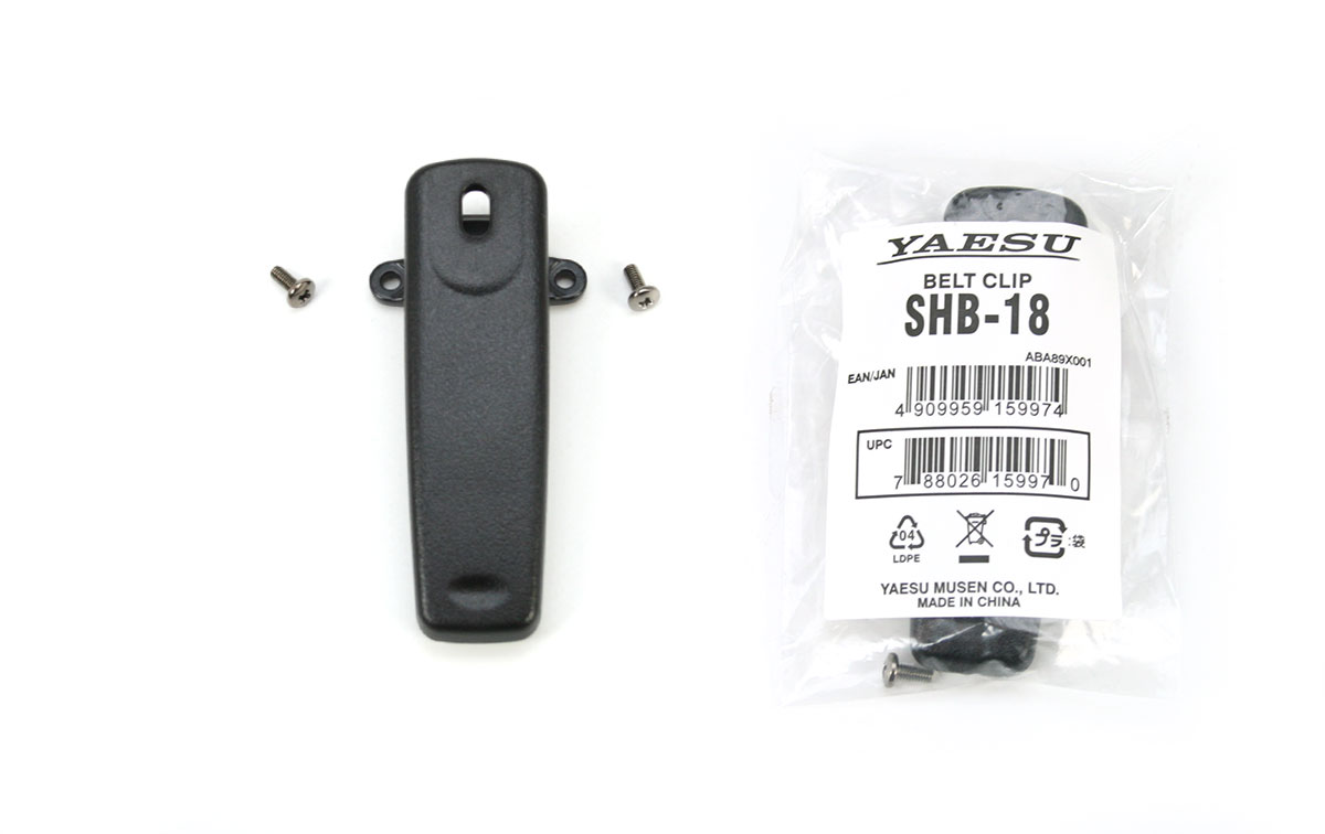 shb 18 yaesu clip color negro para cinturón valido para modelos yaesu fta-250, ft-25, ft-65, ft4