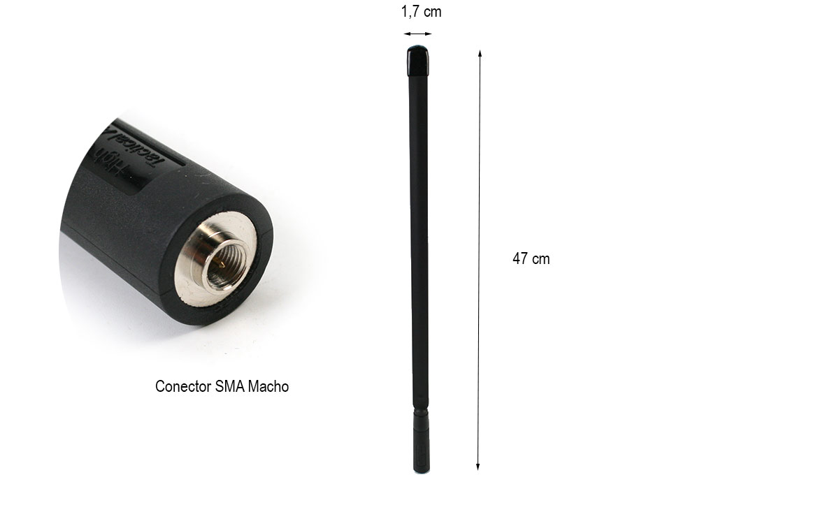  antena táctical flexible vhf-uhf sma macho