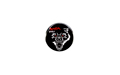 CHAPWOLF  Chapa formato Bestial Wolf dibujo lobo y nombre Bestial Wolf  fondo negro